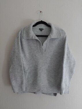 Wild Fable Gray Collared Knit Sweater